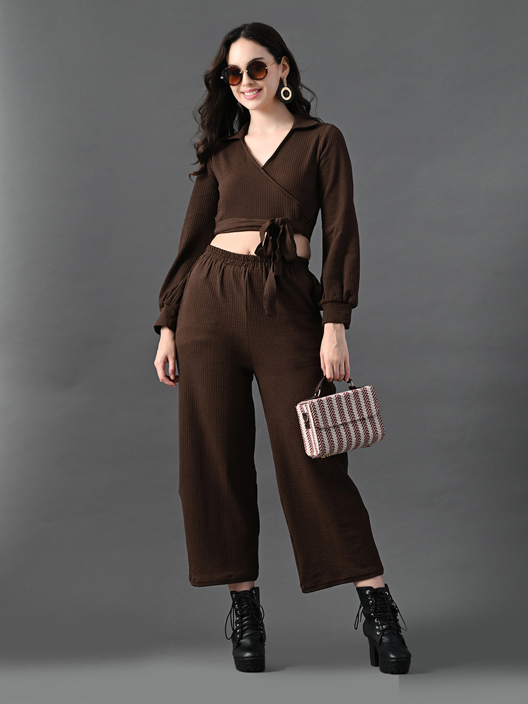 Myshka Women's Coffe Co-Ord Set