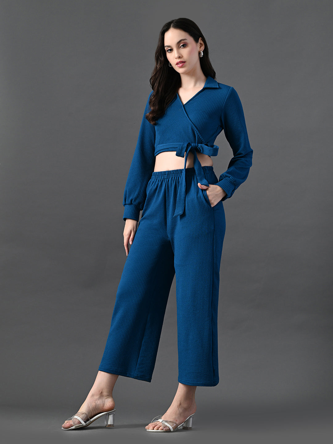 Myshka Women's Blue Co-Ord Set