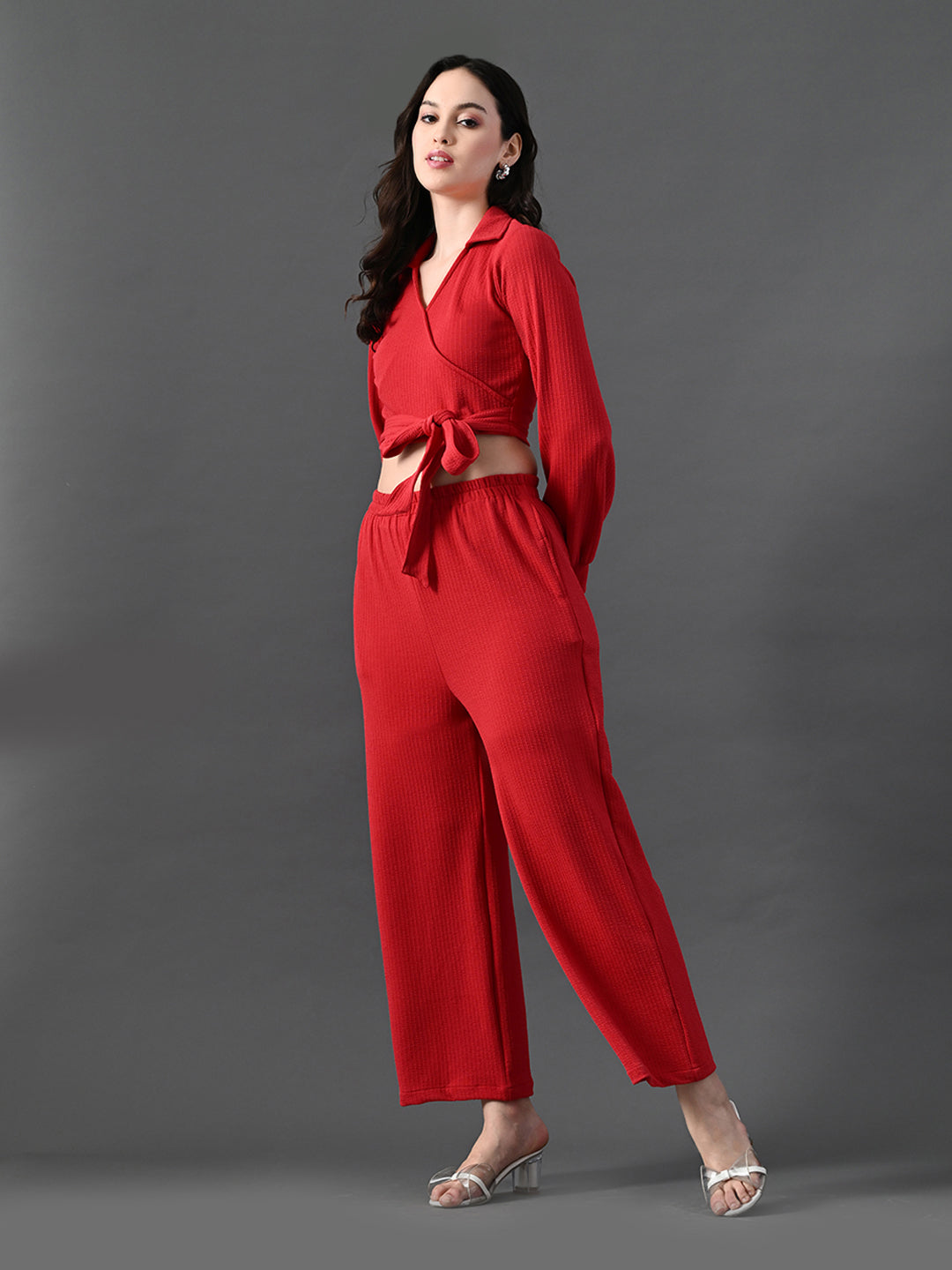 Myshka Women's Red Co-Ord Set