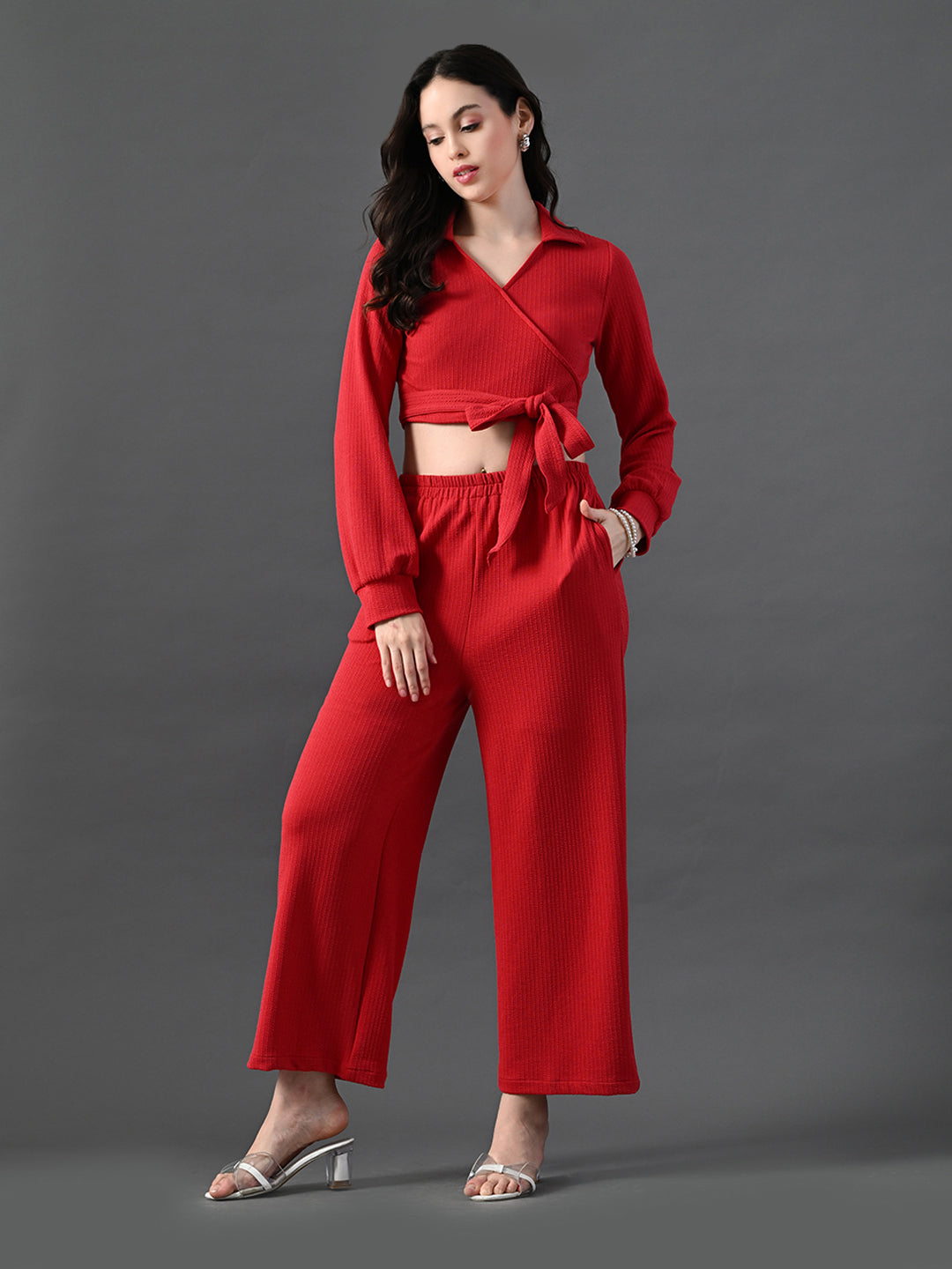 Myshka Women's Red Co-Ord Set