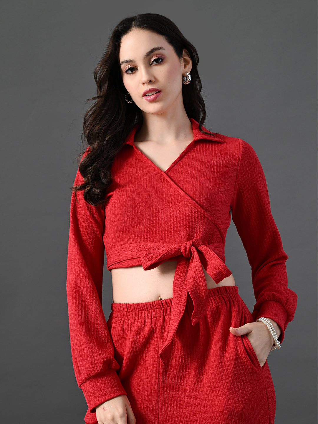 Myshka Women's Red Co-Ord Set