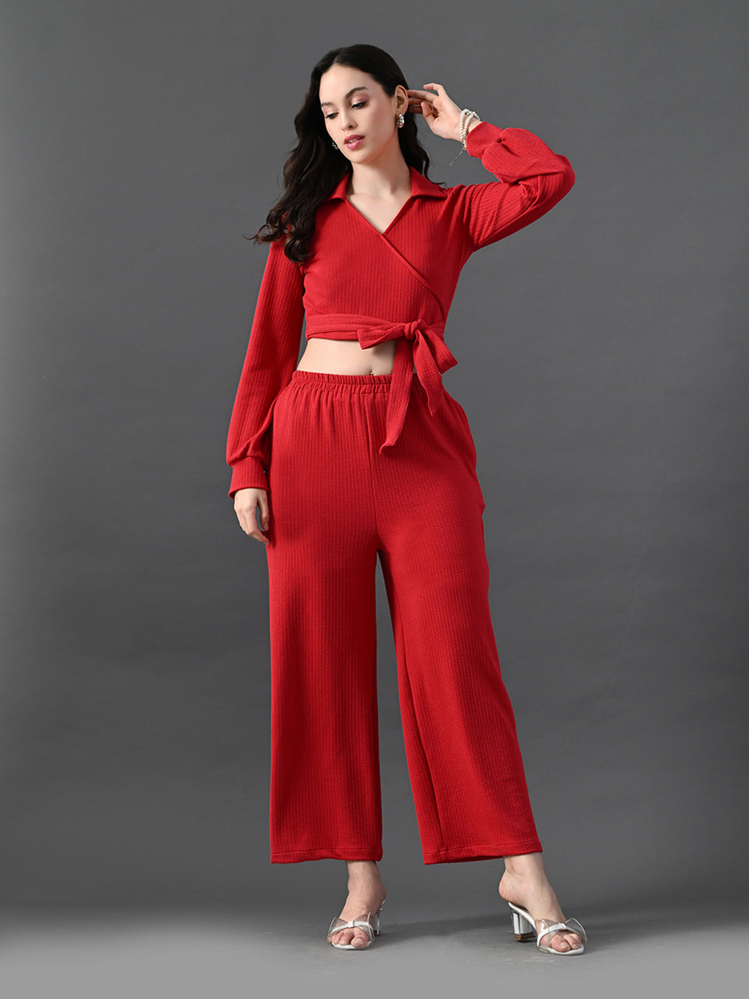 Myshka Women's Red Co-Ord Set