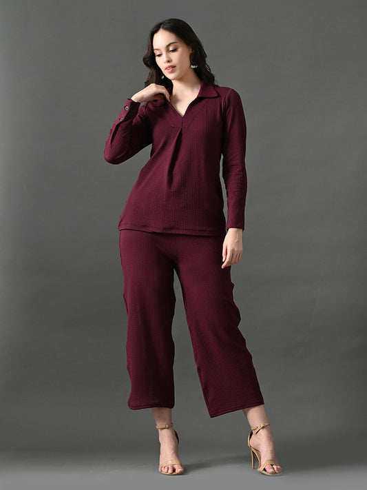 Myshka Women's Wine Everyday Lounge Set