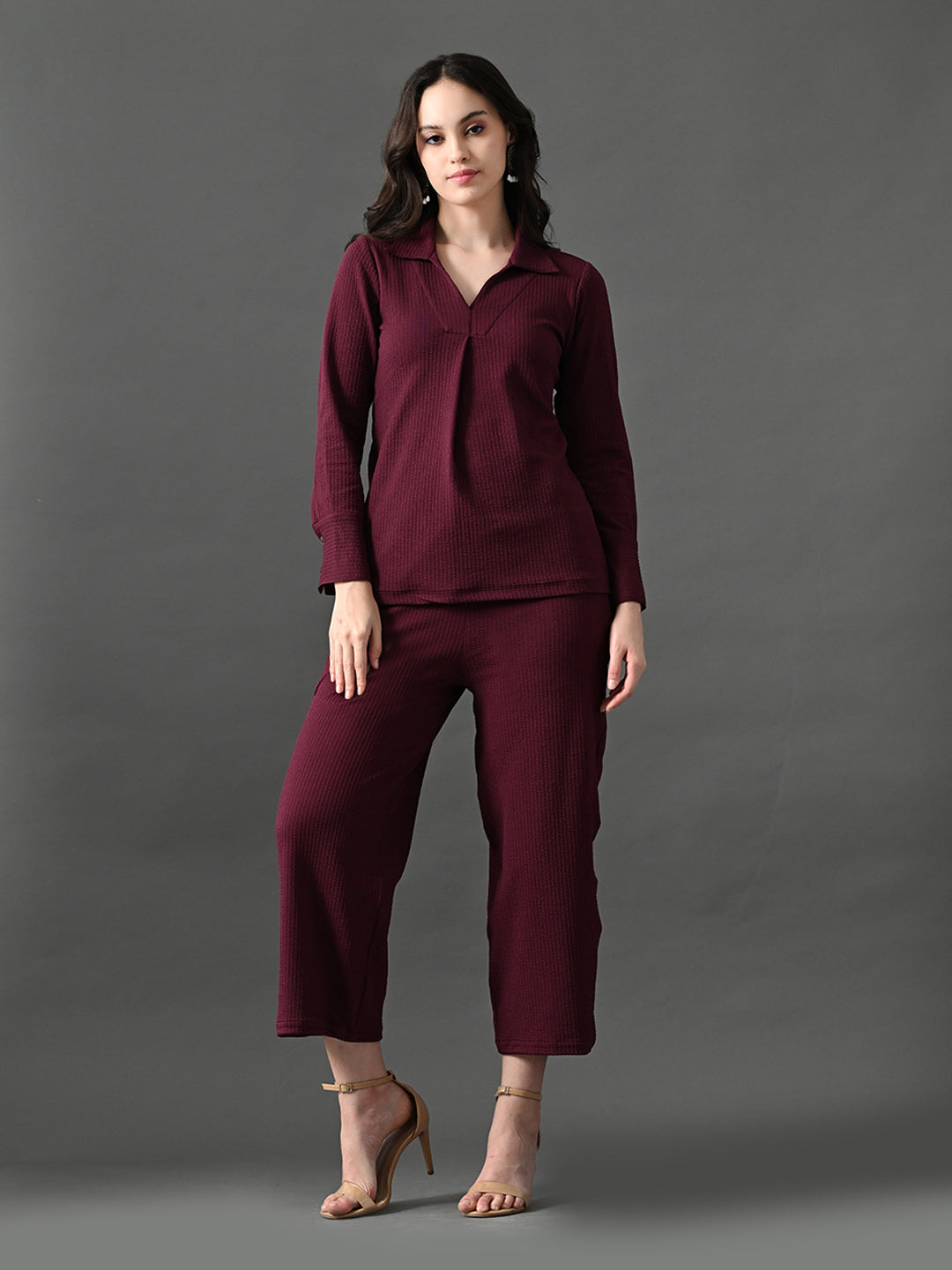 Myshka Women's Wine Everyday Lounge Set