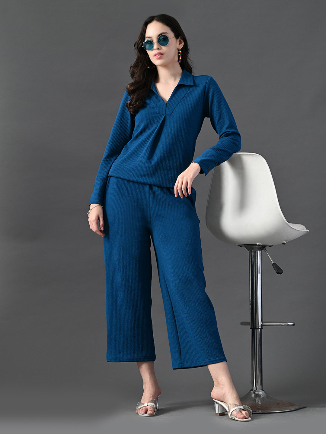 Myshka Women's Blue Everyday Lounge Set