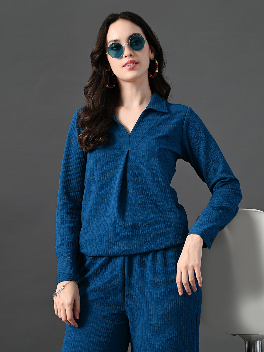 Myshka Women's Blue Everyday Lounge Set