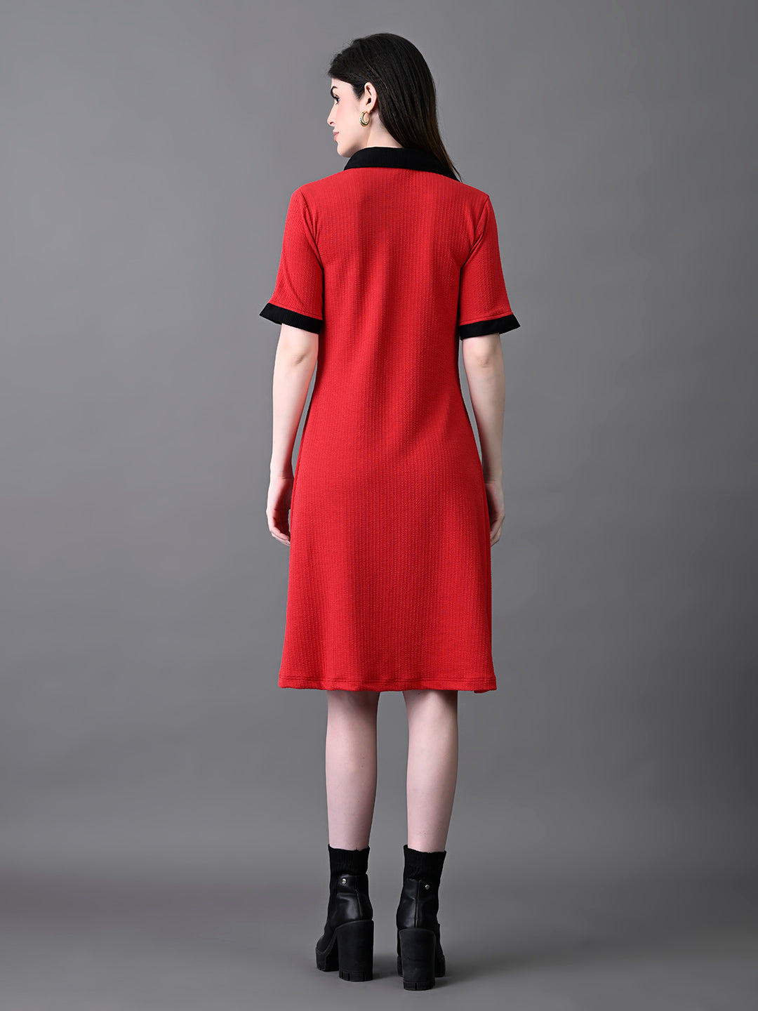 Myshka Women's Red Collared Dress