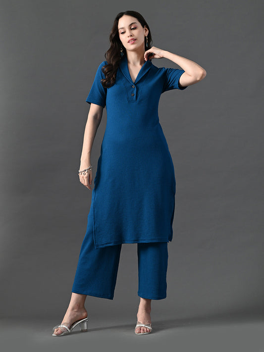 Myshka Women's Blue Kurta Set