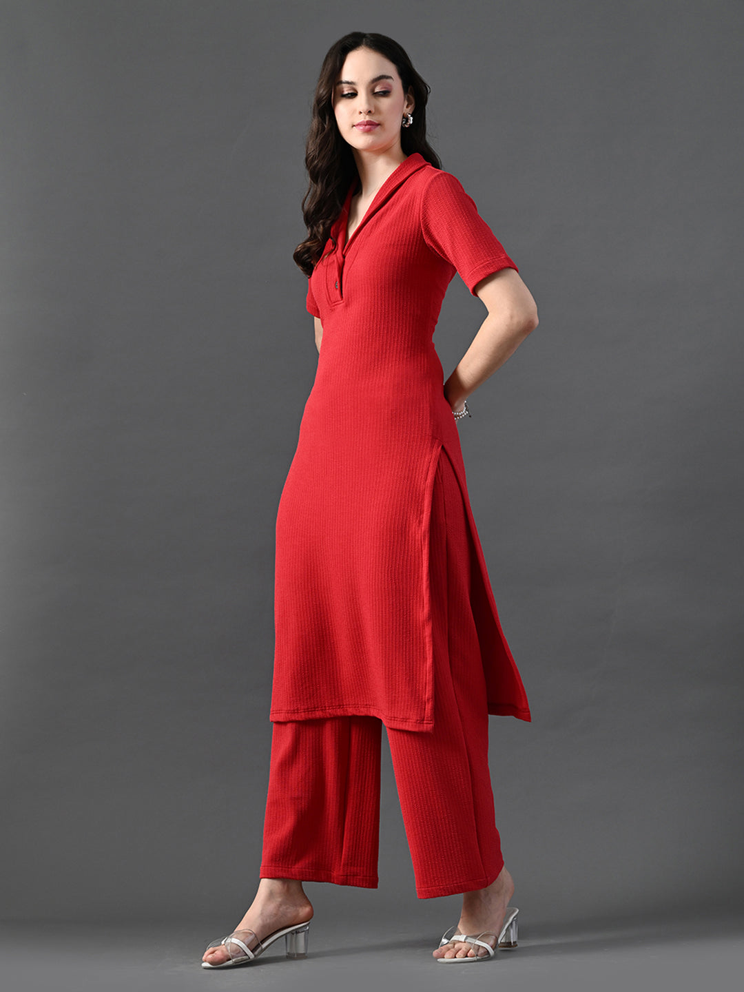 Myshka Women's Red Kurta Set