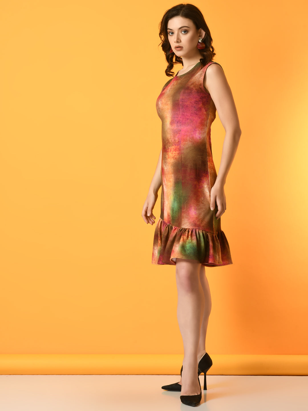 Women's Multi Printed   Party  Dress - Myshka