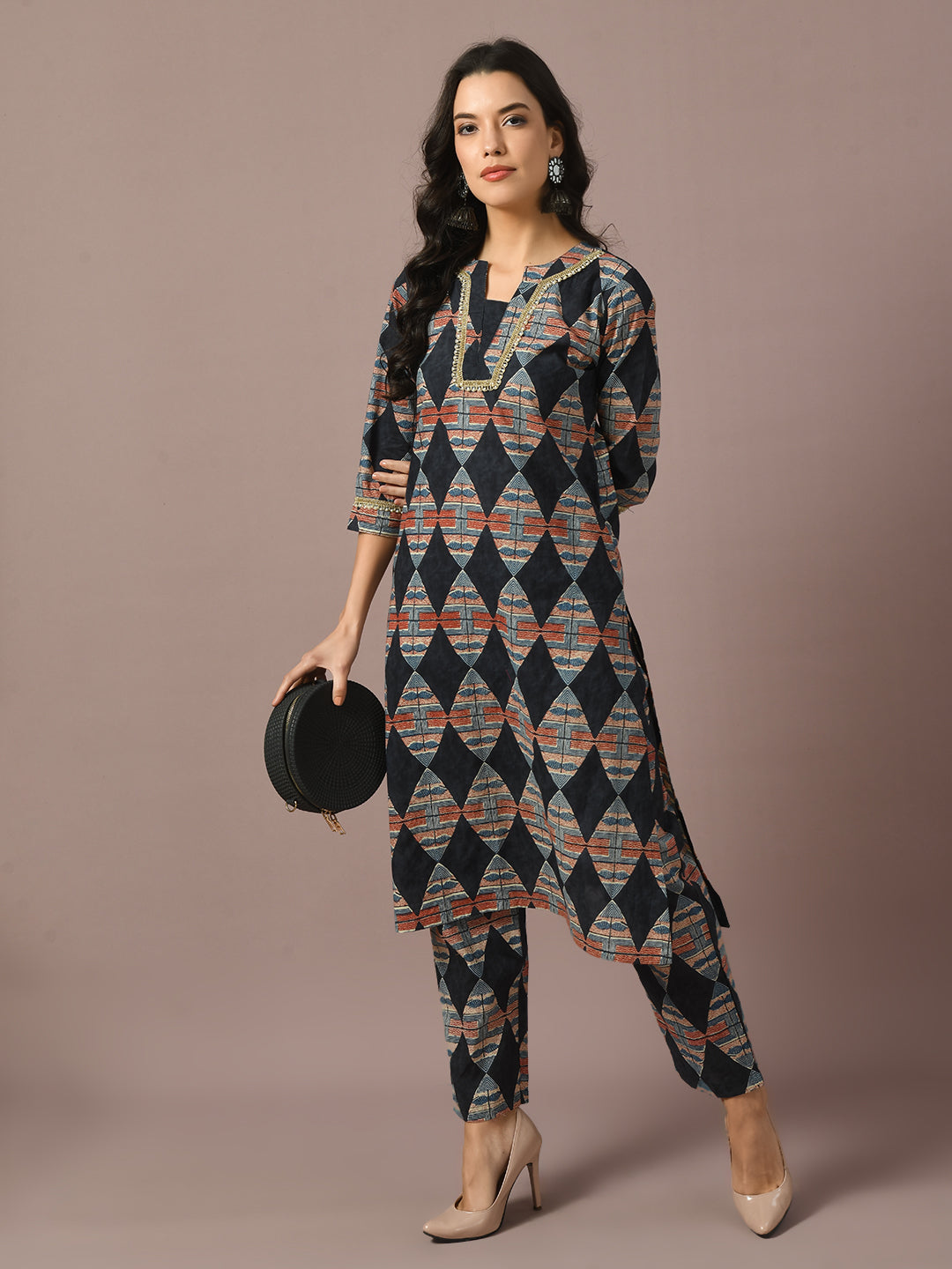 Women's  Multi Printed Cotton Straight Party Kurta Sets  - Myshka