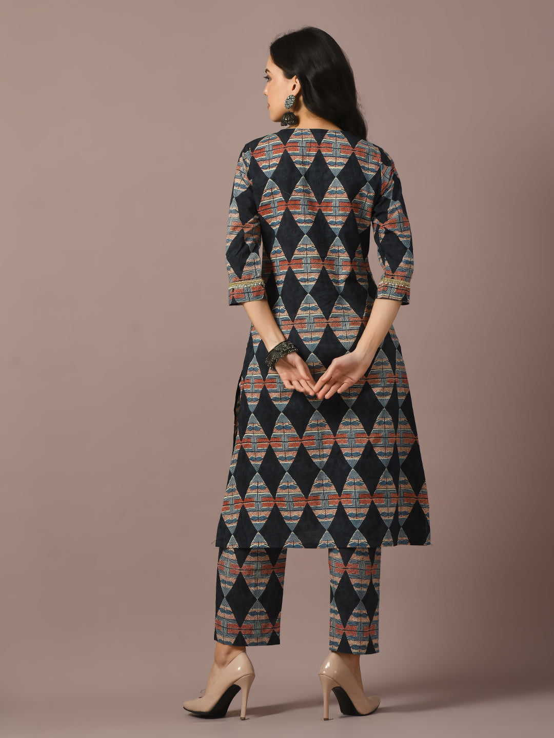 Women's  Multi Printed Cotton Straight Party Kurta Sets  - Myshka