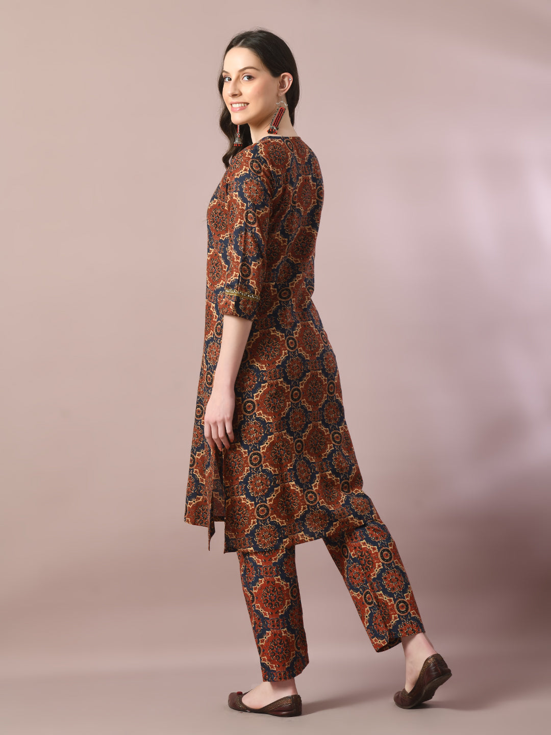 Women's  Multi Printed Cotton Straight Party Kurta Sets  - Myshka