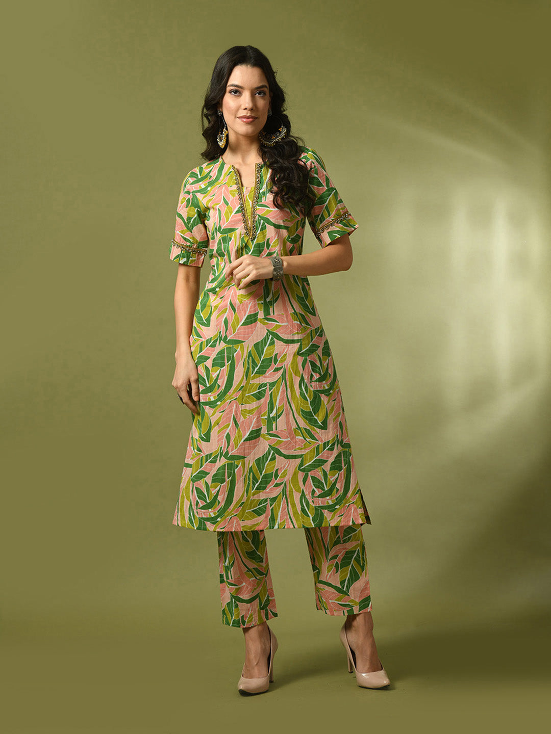 Women's  Multi Printed Cotton Straight Party Kurta Sets  - Myshka