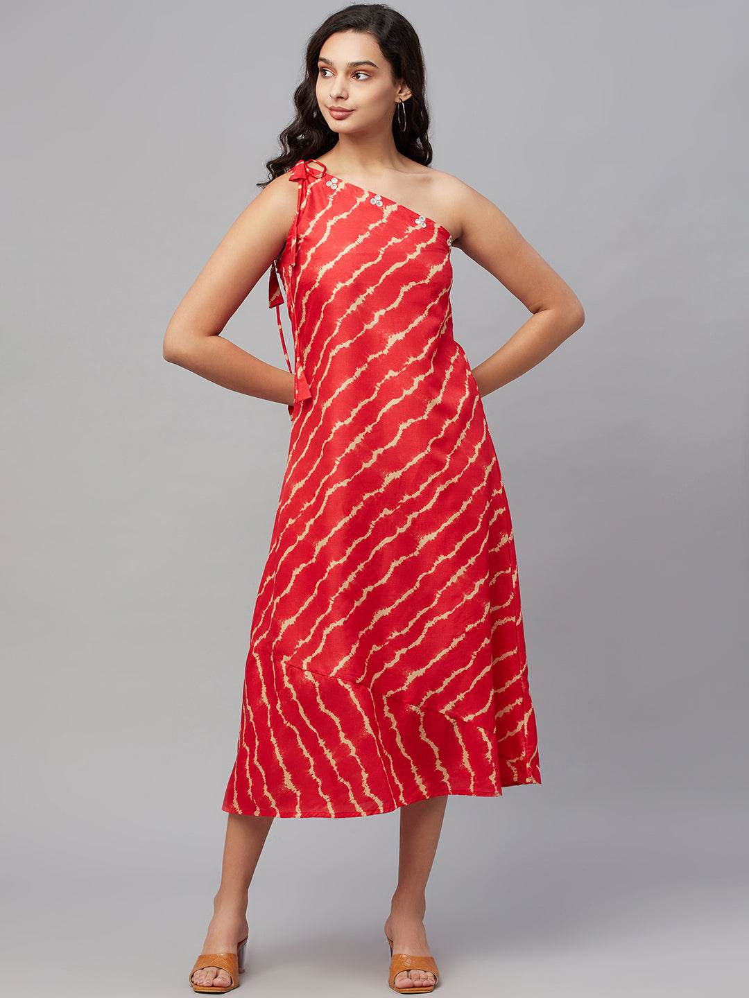 Myshka Women's Silk Blend Printed Sleeveless Dress