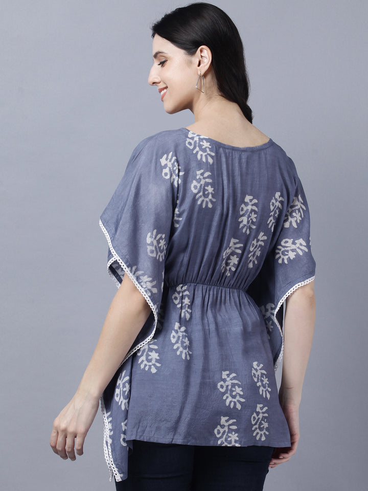 Myshka Stylish Dark Grey Silk Short Sleeve Women's Kaftan
