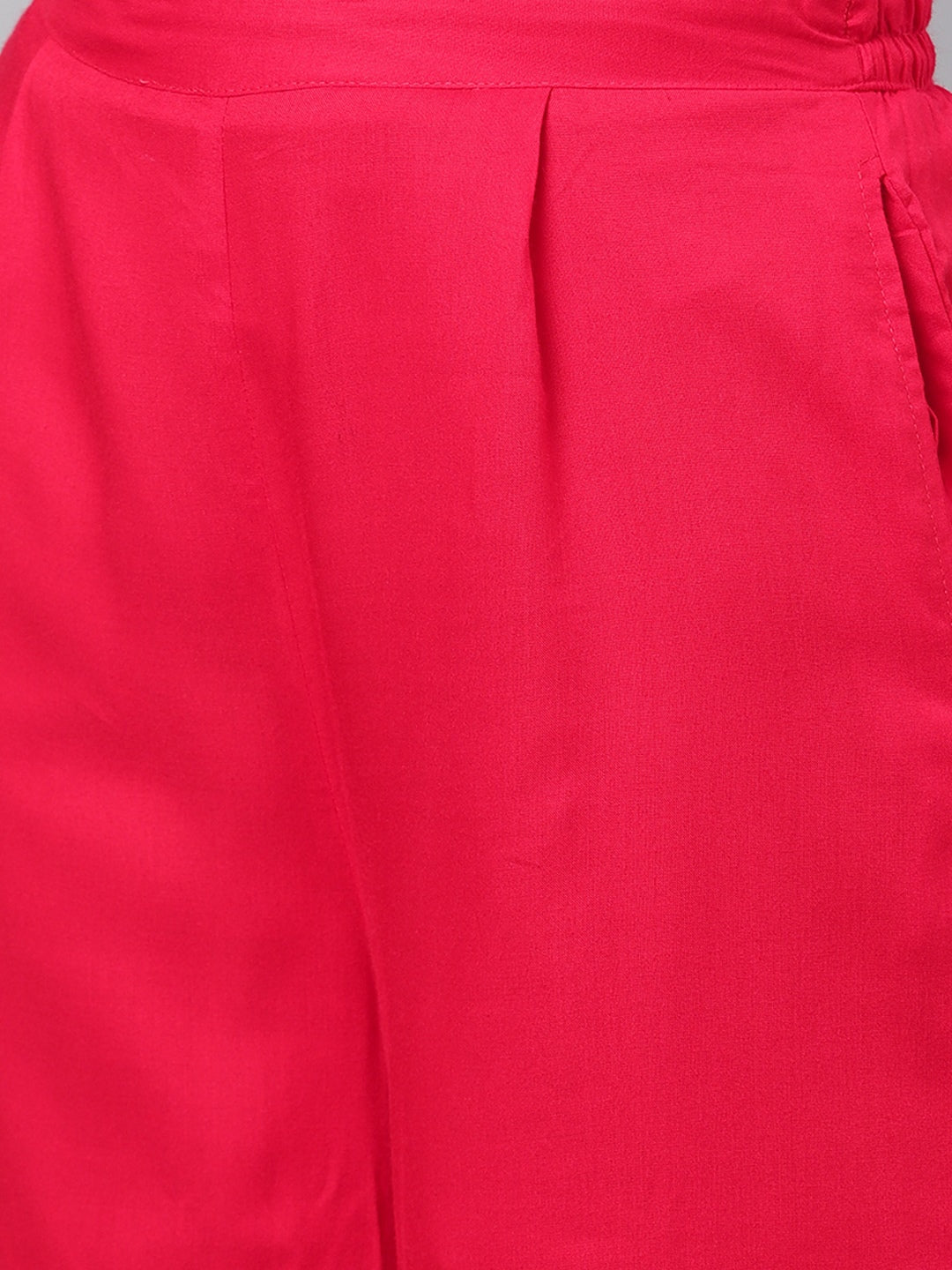 Myshka Women's Red Solid Na Polyester Palazzo