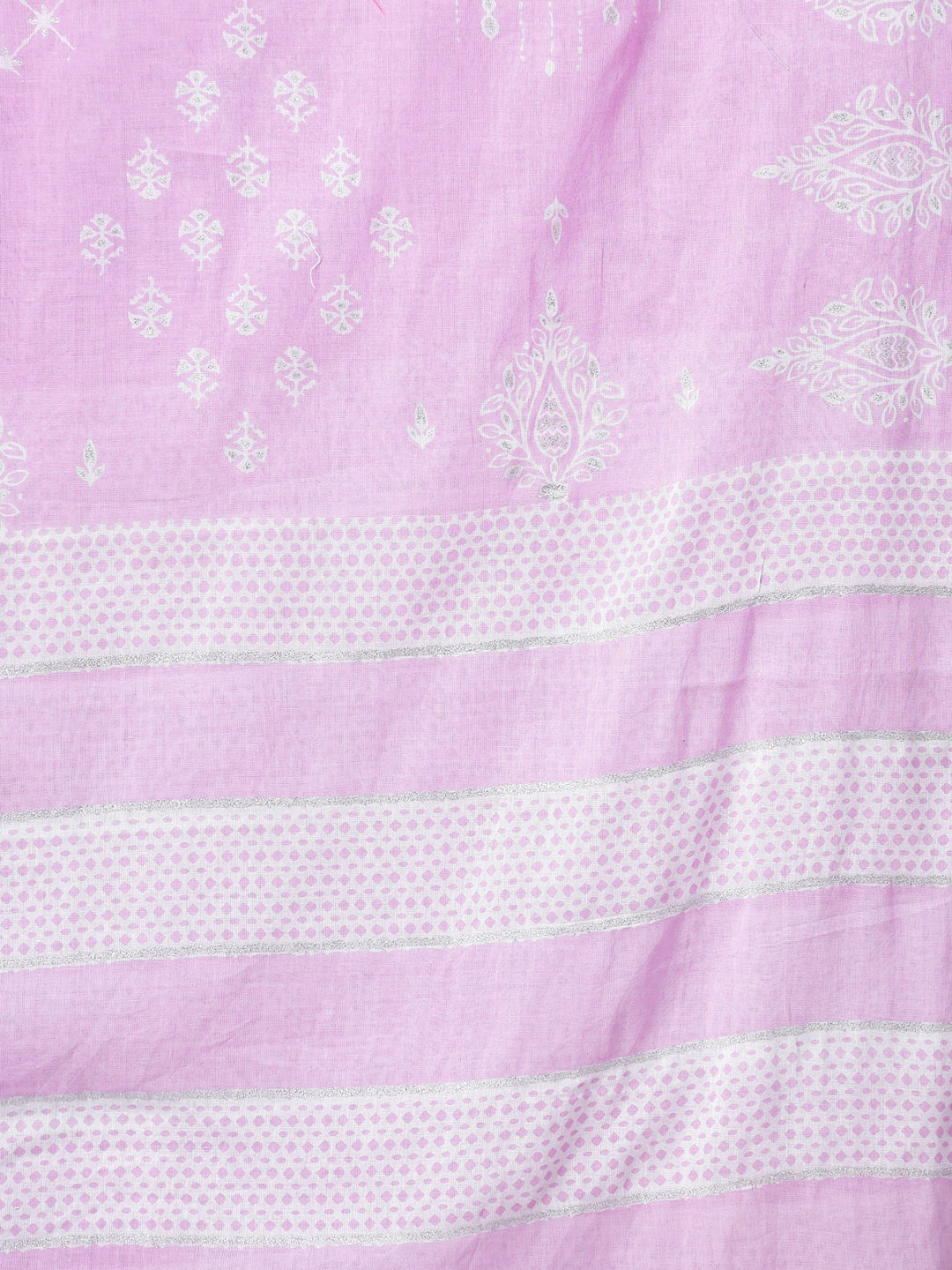 Myshka Cotton Printed 3/4 Sleeve Round Pink Women Kurta set