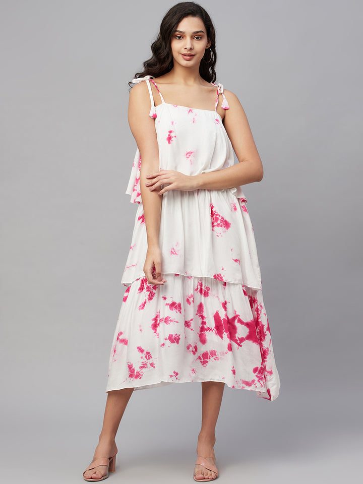 Myshka Trendy stylish women multicolor viscose printed shoulder straps  sleeveles Top dress