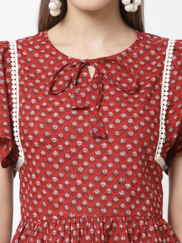 Myshka Printed Casual Cotton Top for Women